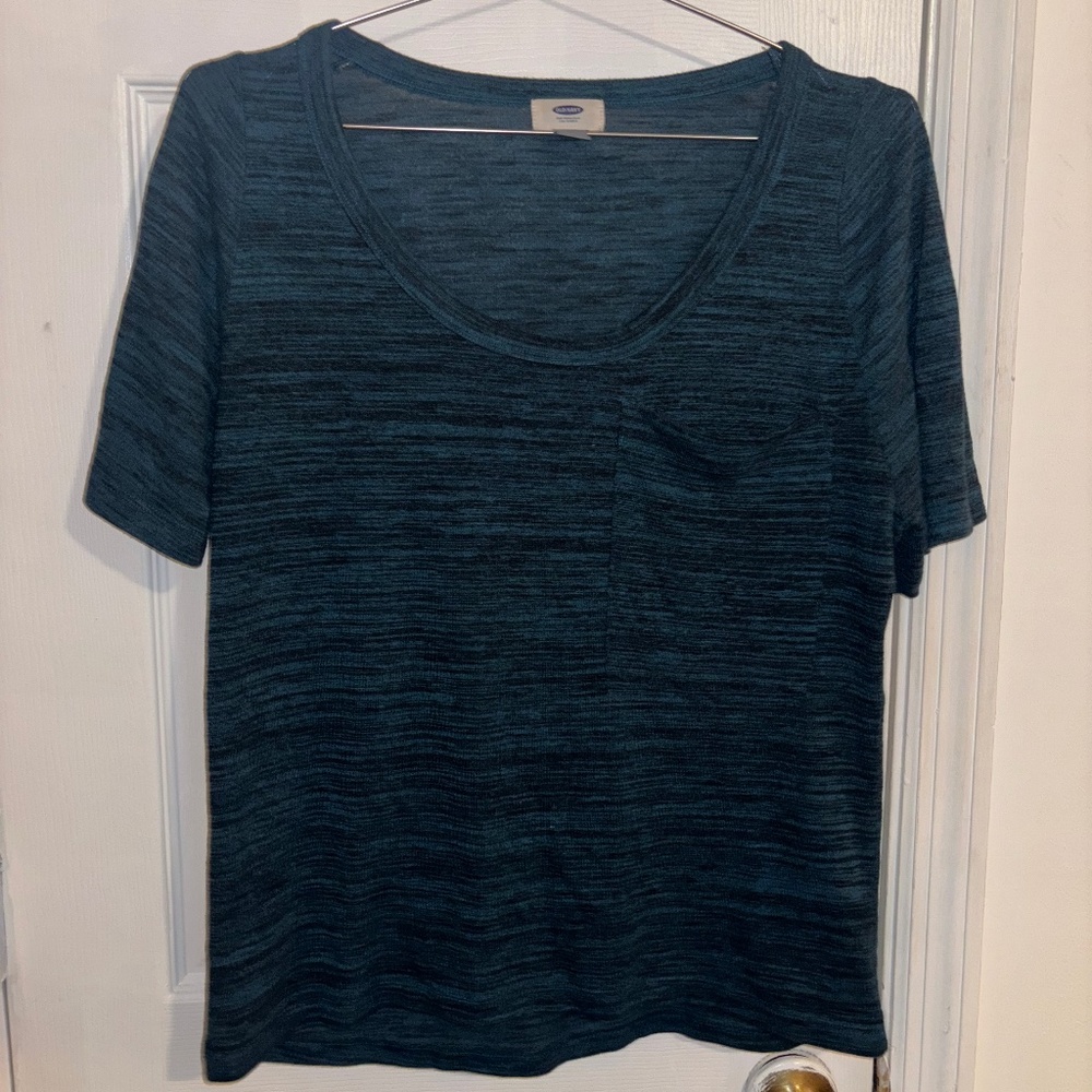 Old Navy Teal Heather Short Sleeve Shirt with large pocket size small